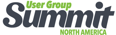 User Group Summit North America logo in green and black text.